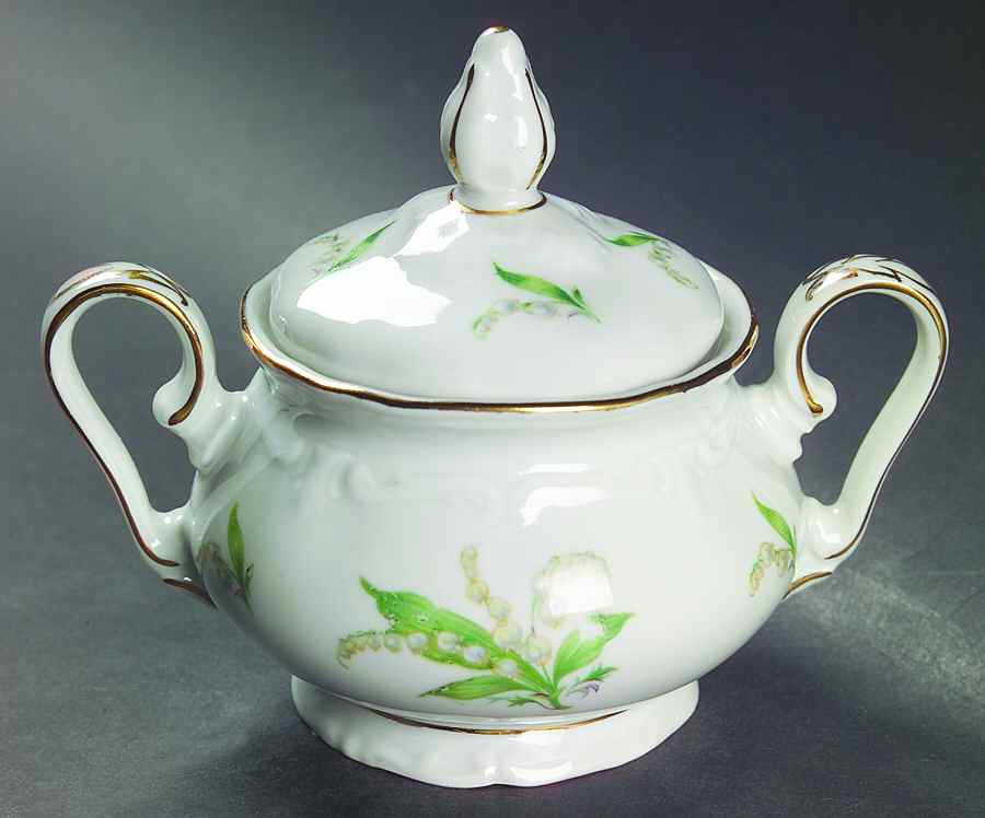 Lily of The Valley Sugar Bowl & Lid by Treasure Chest-1
