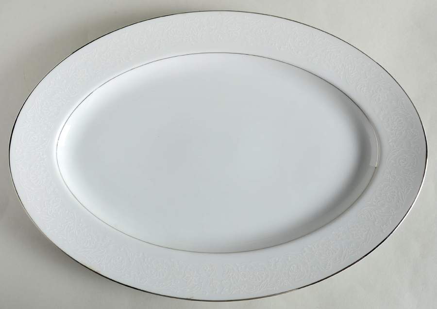 White Lace 16" Oval Serving Platter by Treasure Chest-1