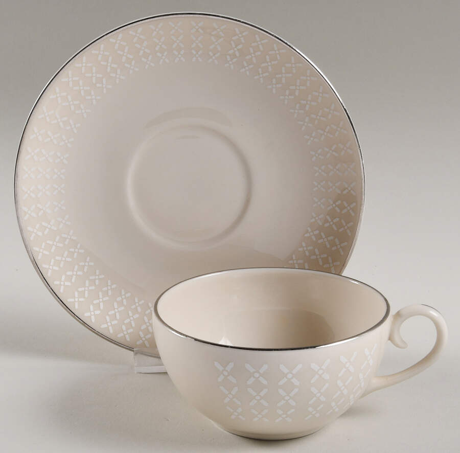 Candlewick Flat Cup & Saucer Set by Triomphe-1