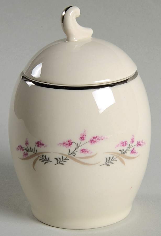 Lilac (Rim) Sugar Bowl & Lid by Triomphe-1