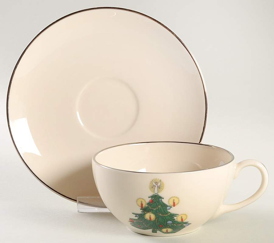 TRI3 Platinum Flat Cup & Saucer Set by Triomphe-1