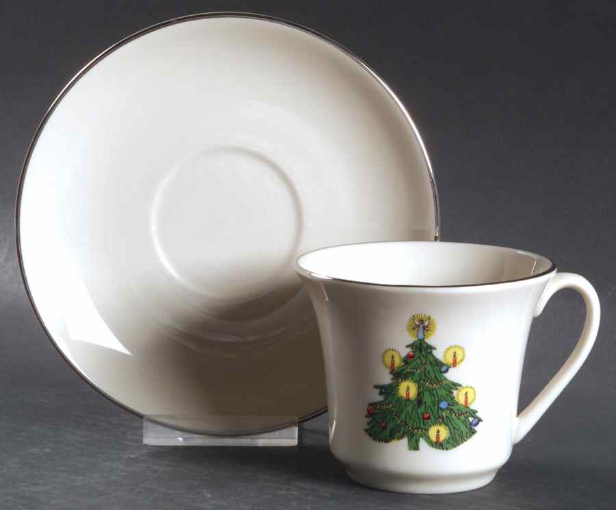 TRI3 Platinum Flat Cup & Saucer Set by Triomphe-1