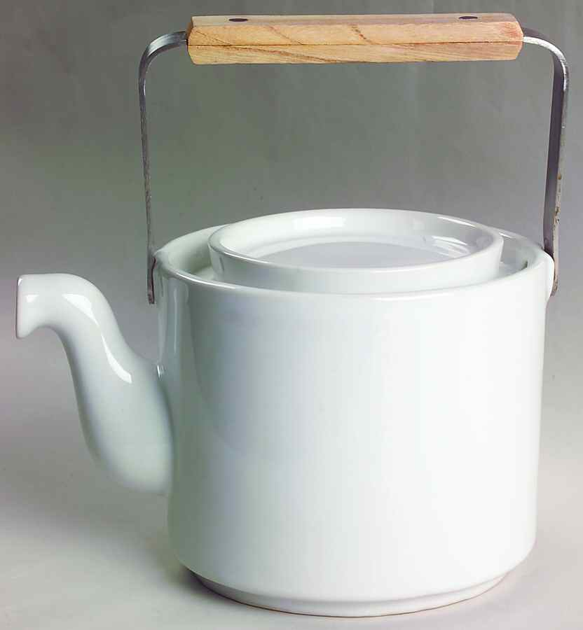 Bauhaus White Teapot & Lid with Removable Top Handle by Trend Pacific-1