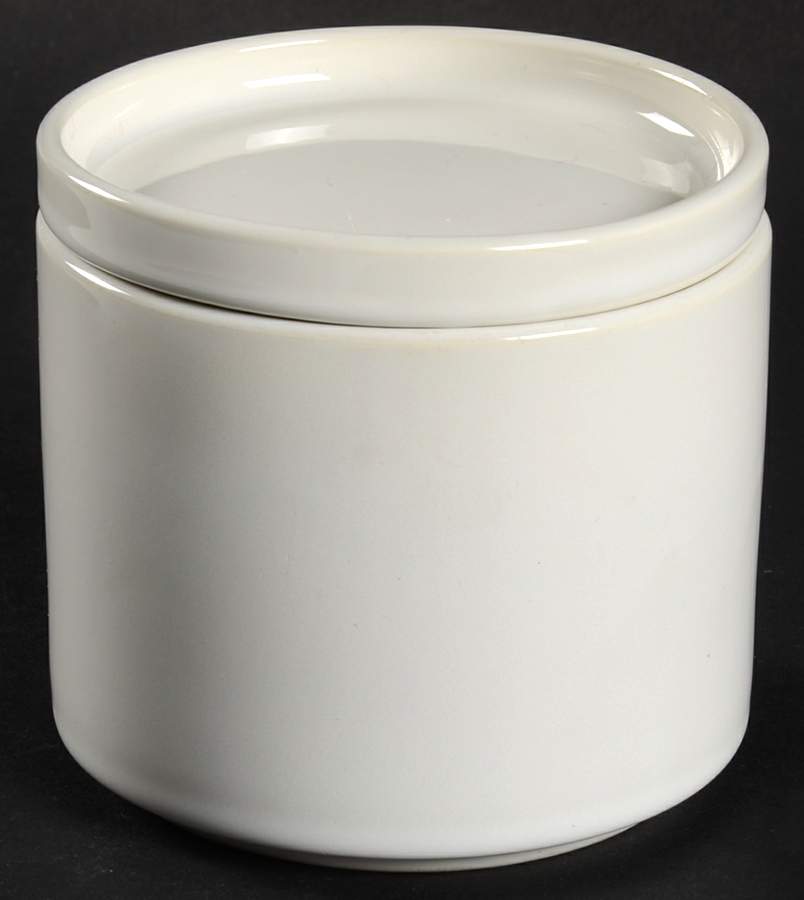 Bauhaus White Sugar Bowl & Lid by Trend Pacific-1