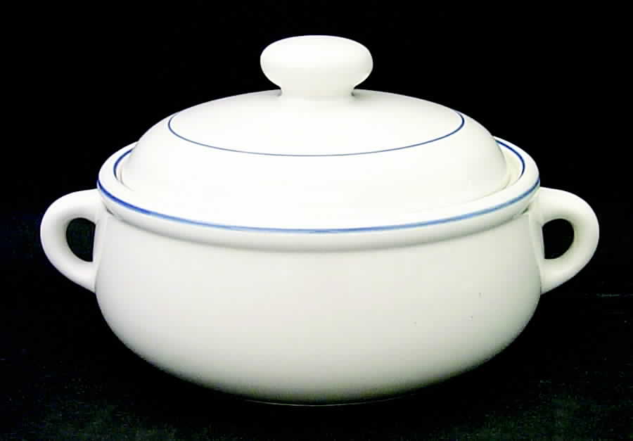 Galaxy Blue Banded 2.25 Qt Round Covered Casserole by Trend Pacific-1