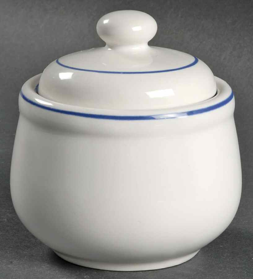 Galaxy Blue Banded Sugar Bowl & Lid by Trend Pacific-1