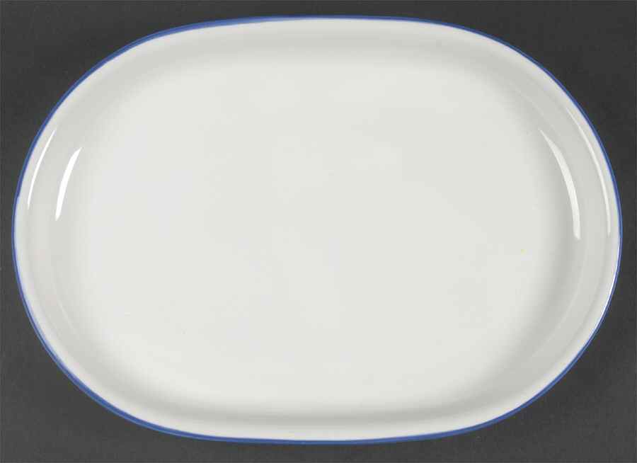Galaxy Blue Banded 14" Oval Serving Platter by Trend Pacific-1