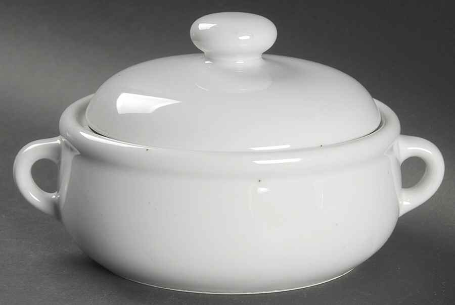Galaxy Milkstone White 1 Qt Round Covered Casserole by Trend Pacific-1