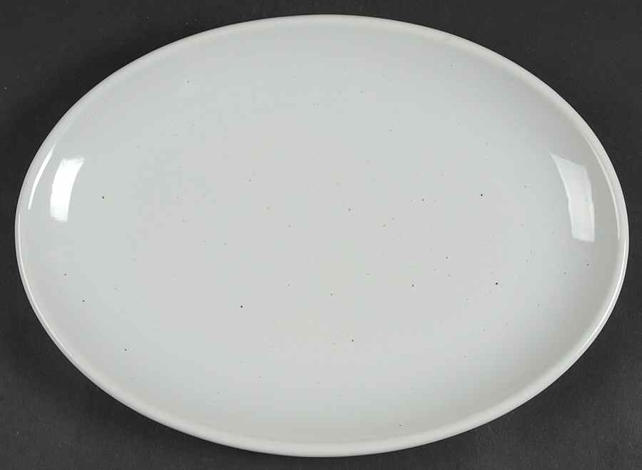 Galaxy Milkstone White 12" Oval Serving Platter by Trend Pacific-1