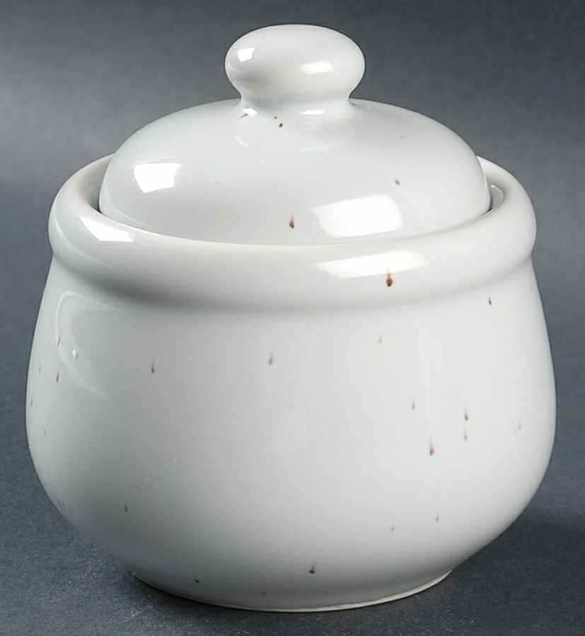 Galaxy Milkstone White Sugar Bowl & Lid by Trend Pacific-1