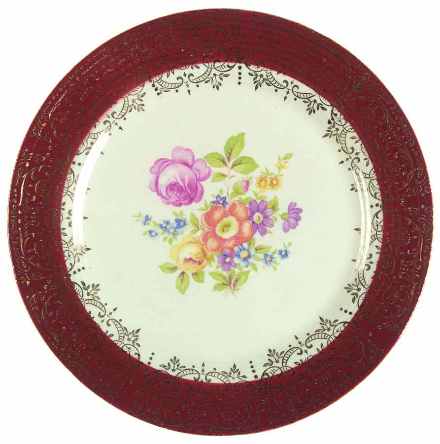 Meissen Rose Red Salad Plate by Limoges-American-1