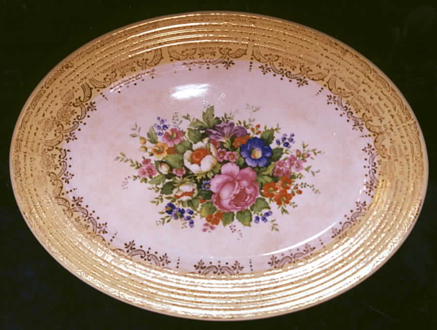 Rose Bowl Cotillion Yellow 14" Oval Serving Platter by Triumph-1