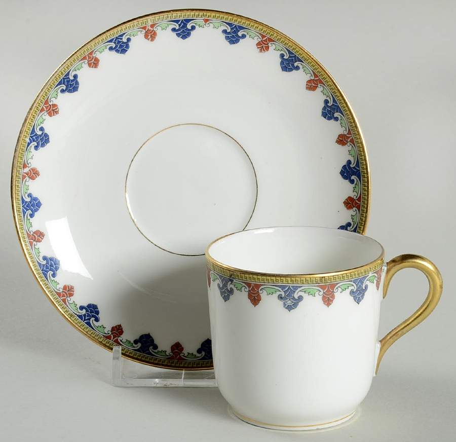 6044 Flat Demitasse Cup & Saucer Set by Tressemanes & Vogt-1
