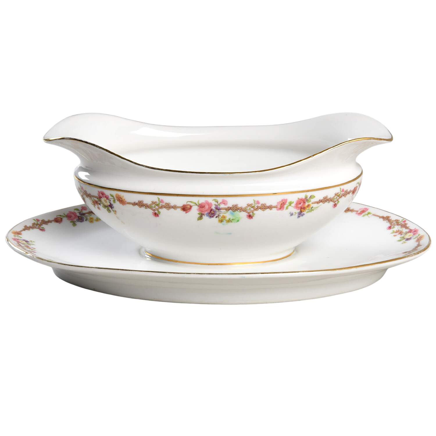 6639 Gravy Boat with Attached Underplate by Tressemanes & Vogt-1