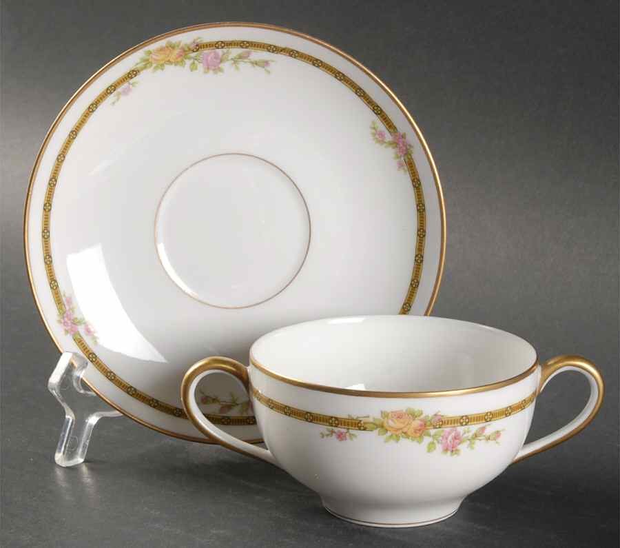 6928 Flat Bouillon Cup & Saucer by Tressemanes & Vogt-1