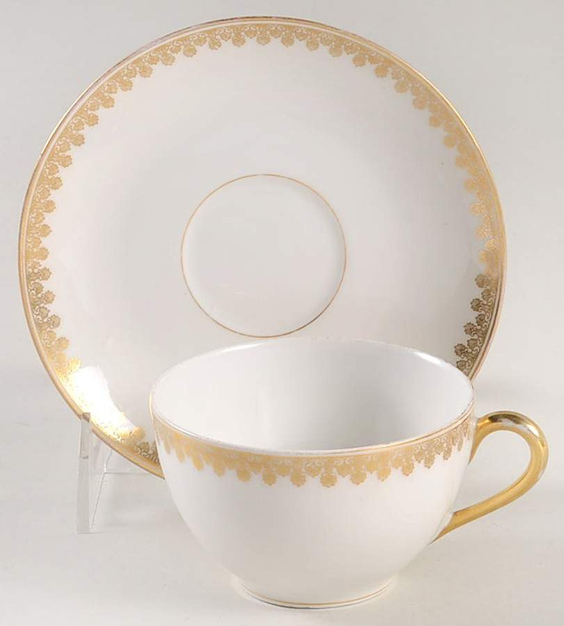 8414 (Smooth) Flat Cup & Saucer Set by Tressemanes & Vogt-1
