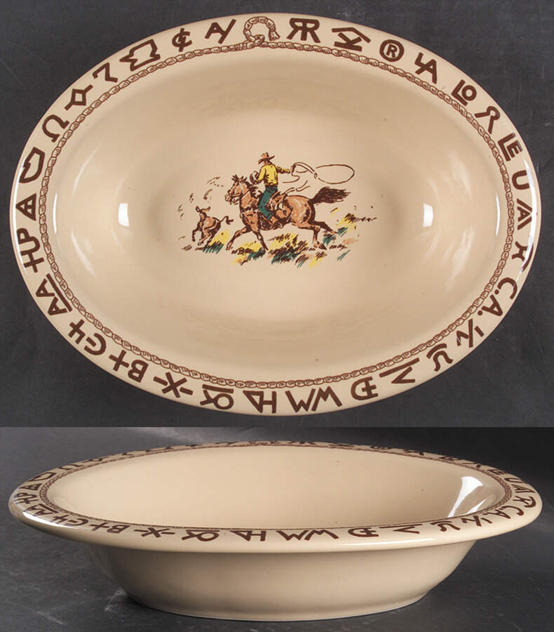 Westward Ho 12" Oval Vegetable Bowl by True West-1