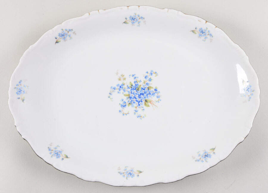 Forget Me Nots 15" Oval Serving Platter by Toscport-1