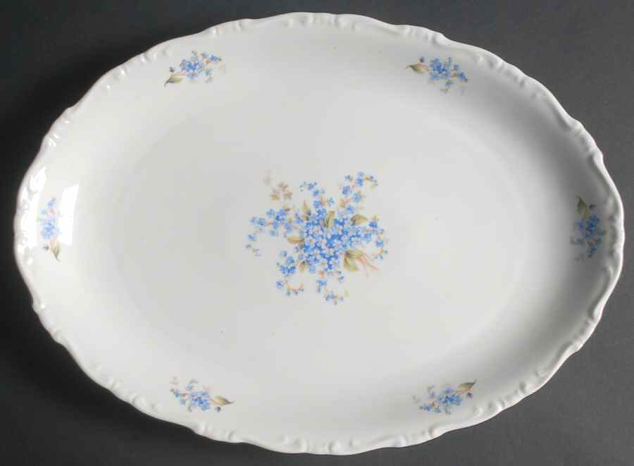 Forget Me Nots 14" Oval Serving Platter by Toscport-1