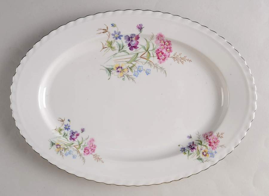 Meadow Flowers 13" Oval Serving Platter by Toscport-1