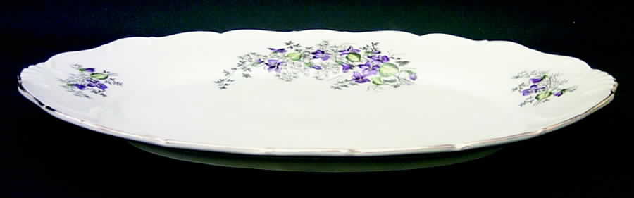 Spring Violet (Scroll Edge Only) 14" Oval Serving Platter by Toscport-1