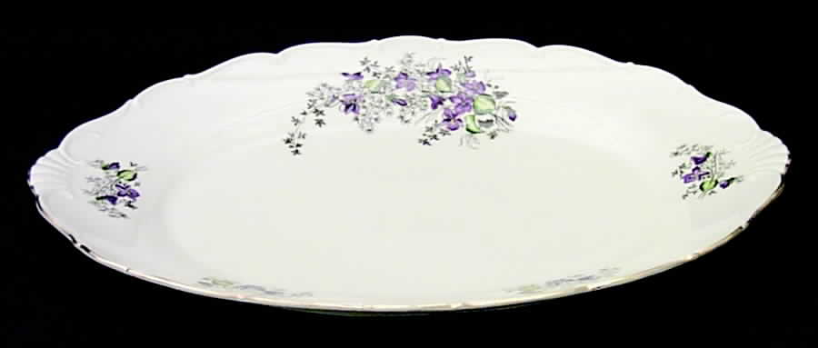 Spring Violet (Scroll Edge Only) 15" Oval Serving Platter by Toscport-1