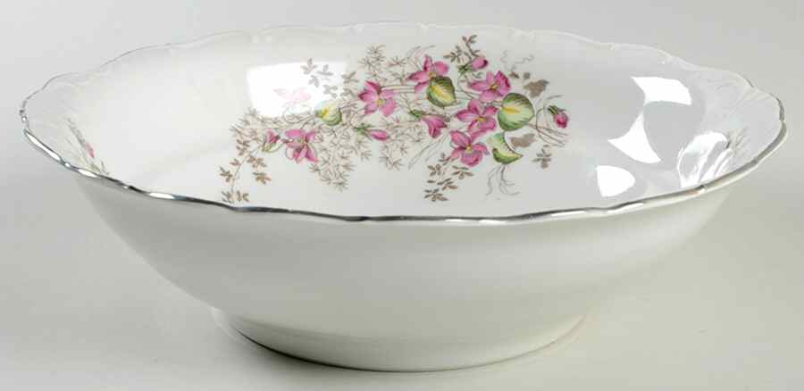 Spring Violet (Scroll Edge Only) 9" Round Vegetable Bowl by Toscport-1