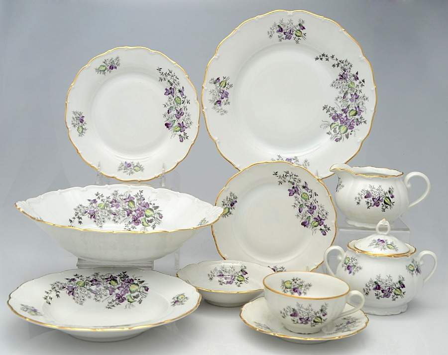 Spring Violet (Scroll Edge Only) 60 Piece Estate Set by Toscport-1