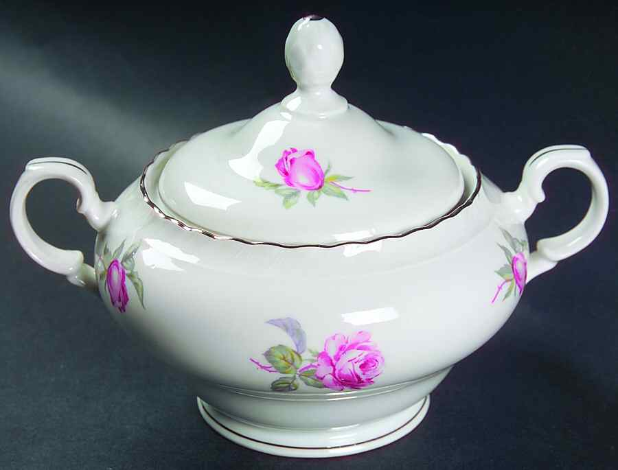 Vienna Rose Sugar Bowl & Lid by Toscport-1