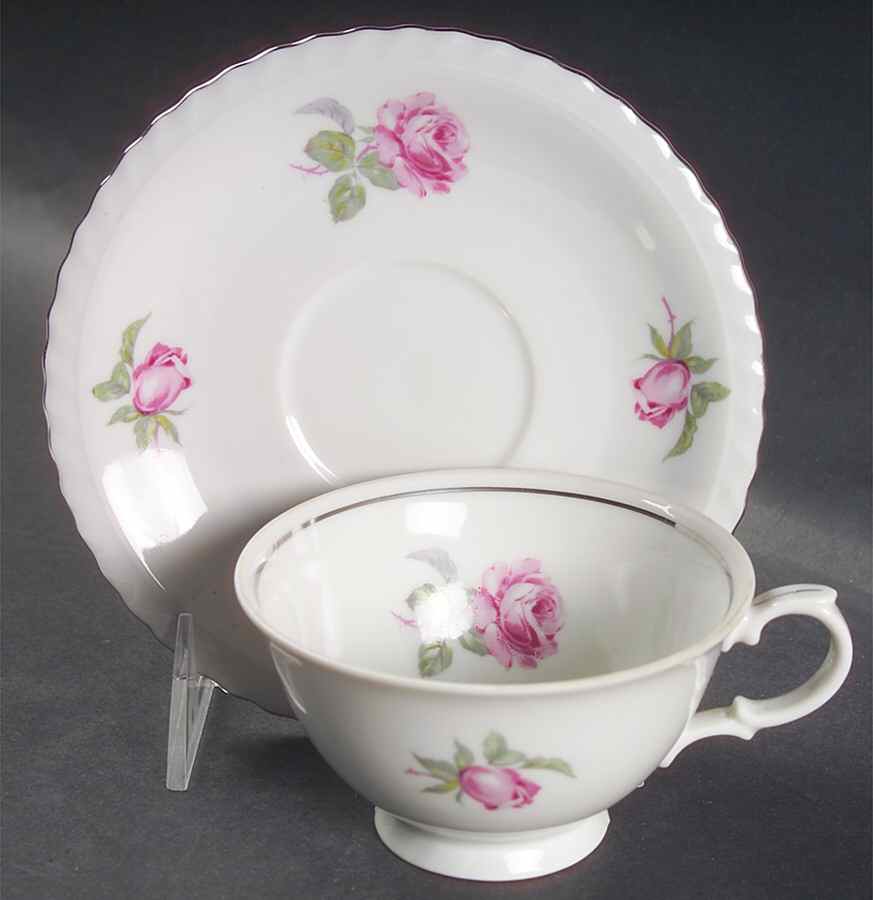 Vienna Rose Footed Cup & Saucer Set by Toscport-1