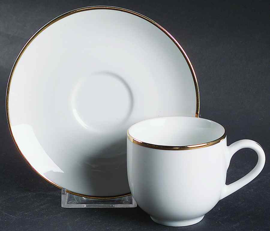 Halo (Made in Bangladesh) Flat Demitasse Cup & Saucer Set by Ten Strawberry Street-1