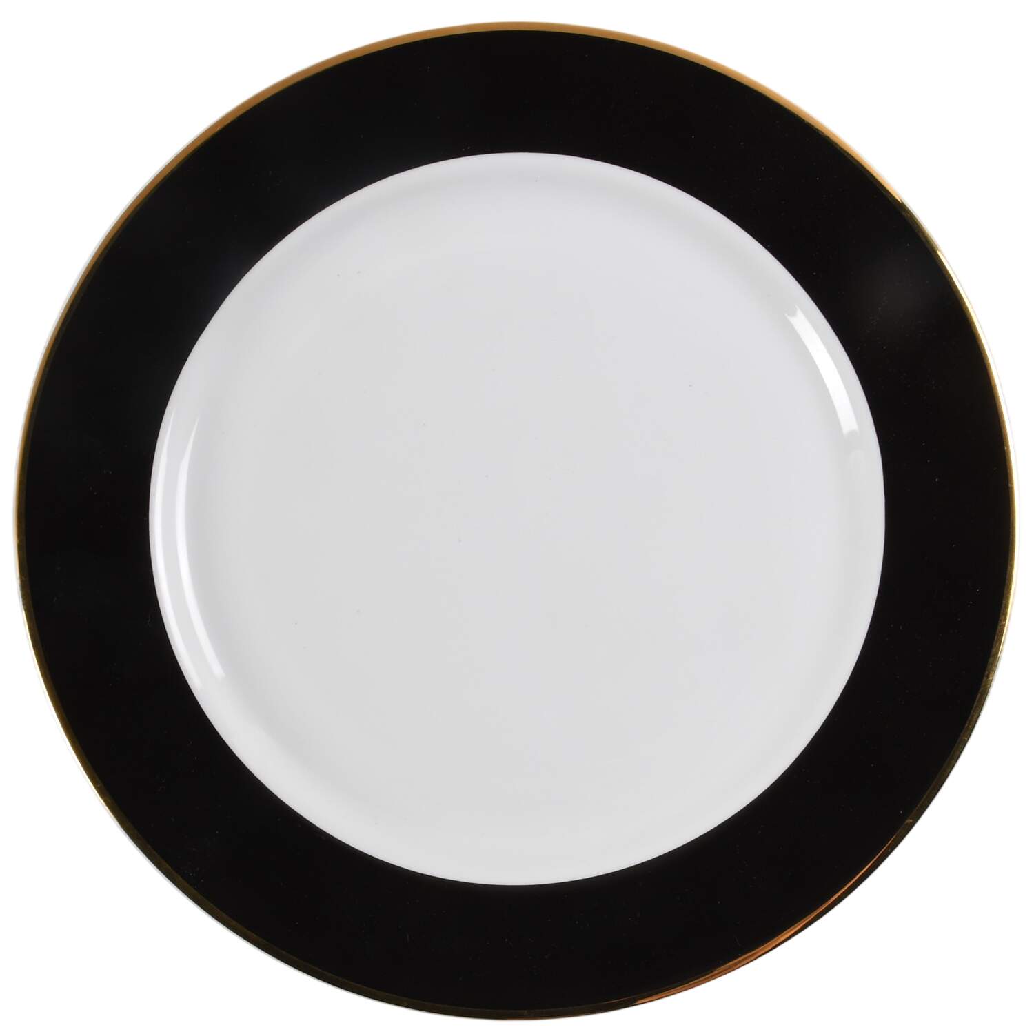 Halo Black (Gold Trim) 12" Chop Plate (Round Platter) by Ten Strawberry Street-1
