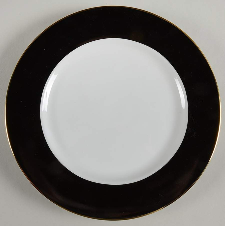 Halo Black (Gold Trim) Dinner Plate by Ten Strawberry Street-1