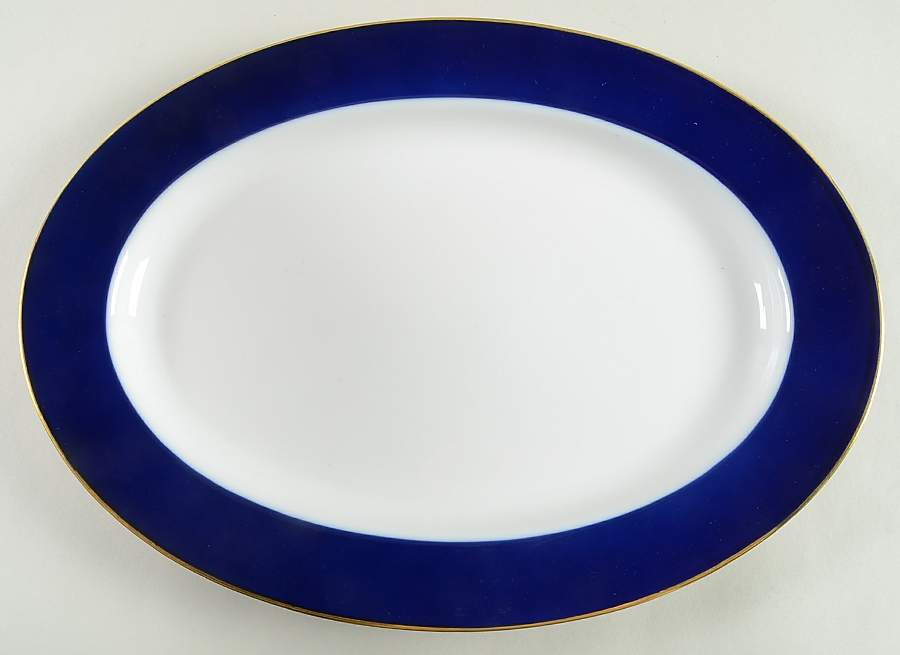 Halo Cobalt 14" Oval Serving Platter by Ten Strawberry Street-1