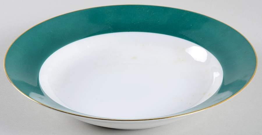 Halo Green Large Rim Soup Bowl by Ten Strawberry Street-1