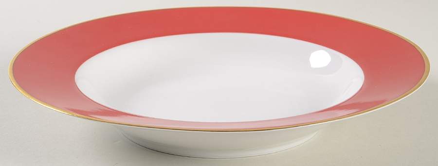 Halo Red Large Rim Soup Bowl by Ten Strawberry Street-1
