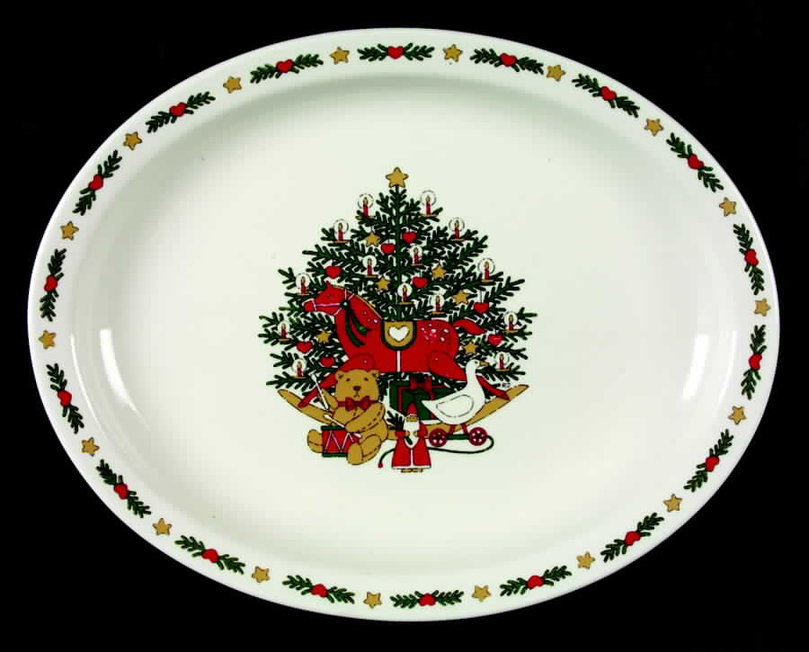 O Christmas Tree 13" Oval Serving Platter by Ten Strawberry Street-1