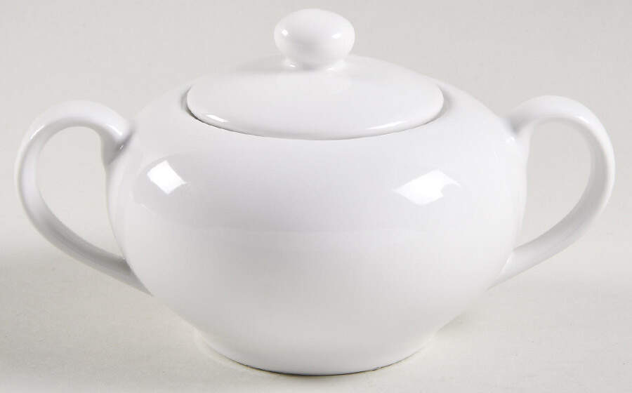Classic White Sugar Bowl & Lid by Ten Strawberry Street-1