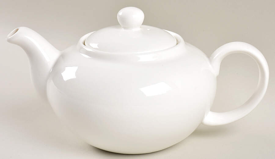 Classic White Teapot & Lid by Ten Strawberry Street-1