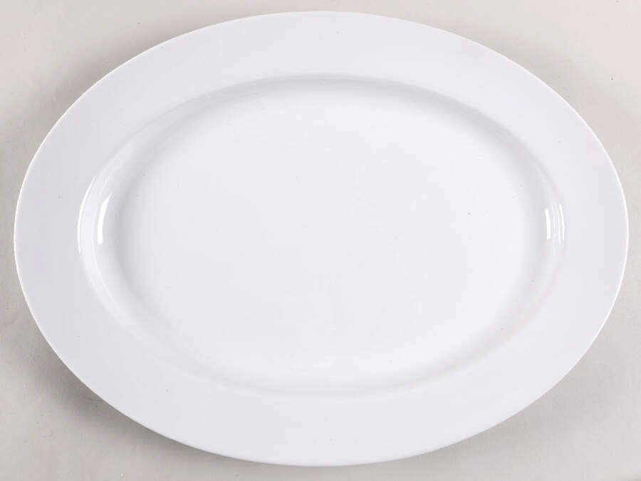 Classic White 15" Oval Serving Platter by Ten Strawberry Street-1