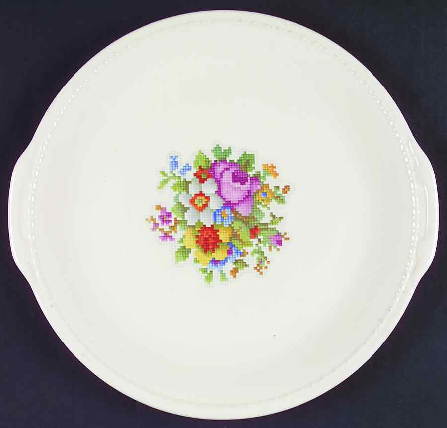 1212 1-2 Handled Cake Plate by Taylor, Smith & Taylor (Ts&T)-1