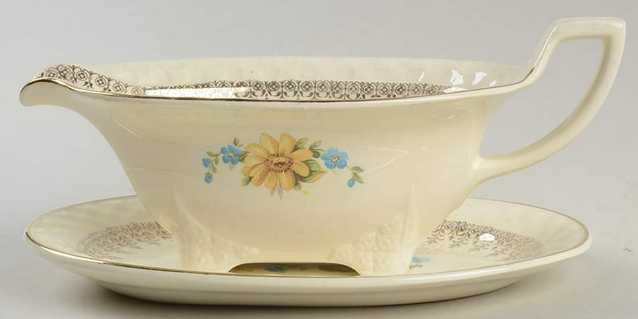 1222 Gravy Boat & Underplate by Taylor, Smith & Taylor (Ts&T)-1