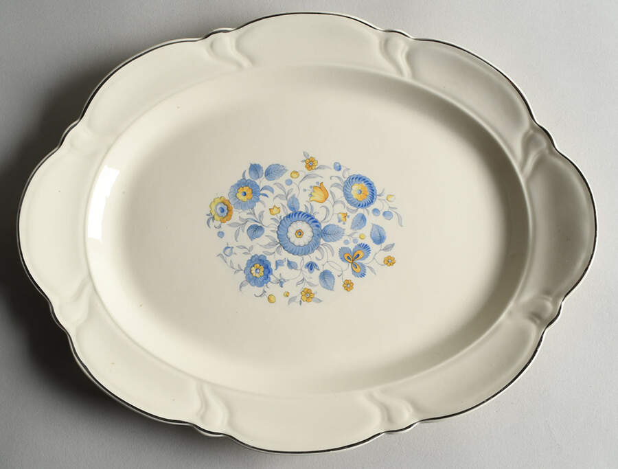 1229 13" Oval Serving Platter by Taylor, Smith & Taylor (Ts&T)-1