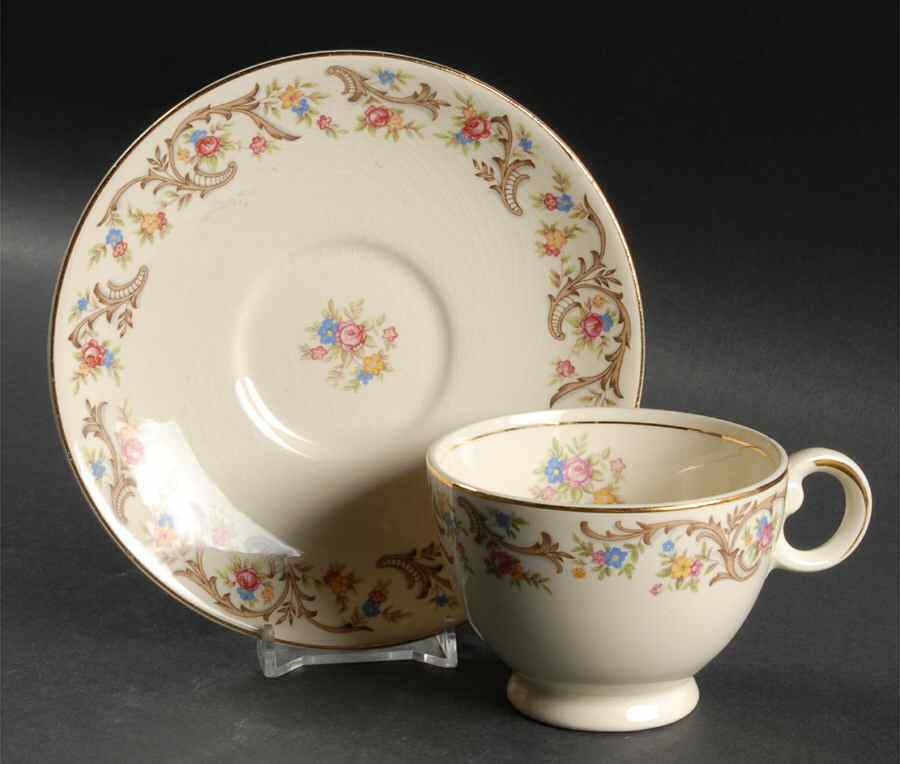 1631 Footed Cup & Saucer Set by Taylor, Smith & Taylor (Ts&T)-1