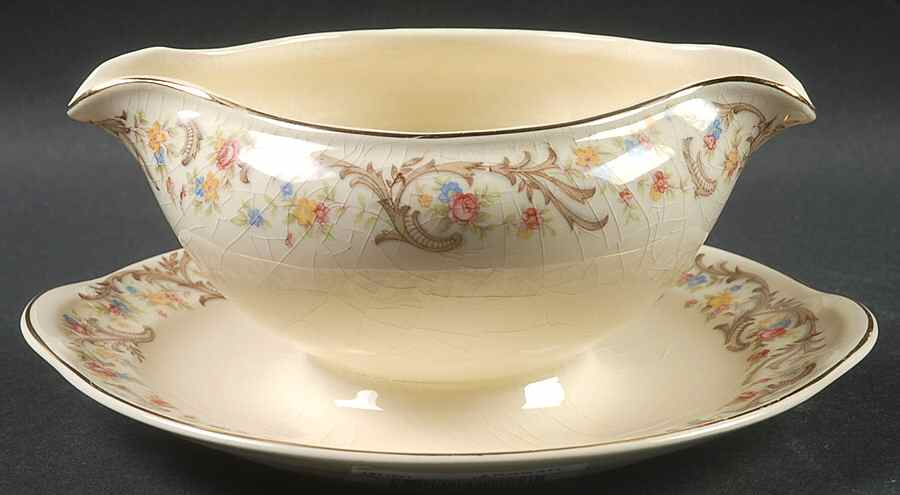 1631 Gravy Boat with Attached Underplate by Taylor, Smith & Taylor (Ts&T)-1