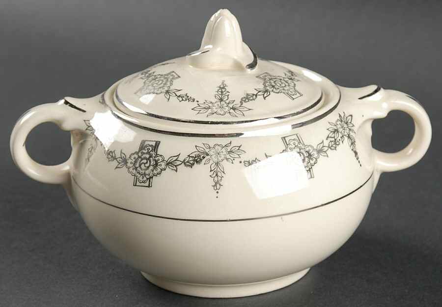 1825 Sugar Bowl & Lid by Taylor, Smith & Taylor (Ts&T)-1
