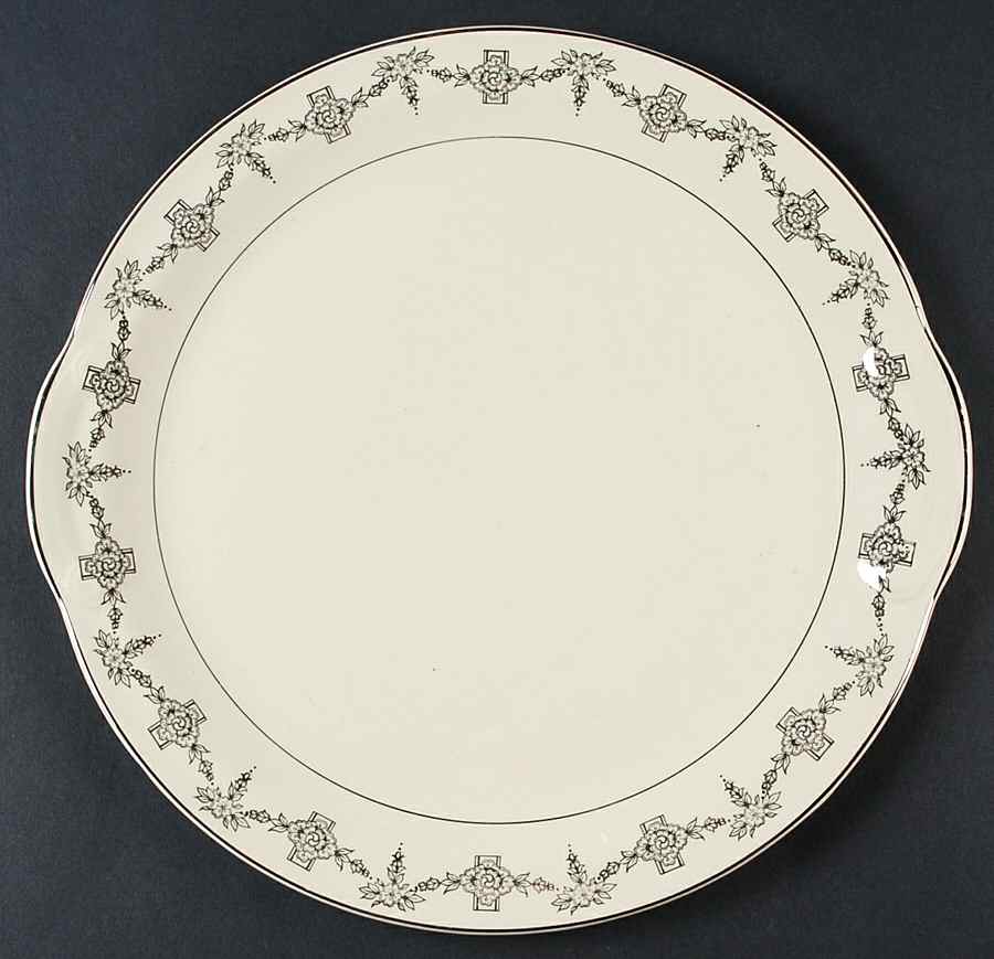 1825 Handled Cake Plate by Taylor, Smith & Taylor (Ts&T)-1