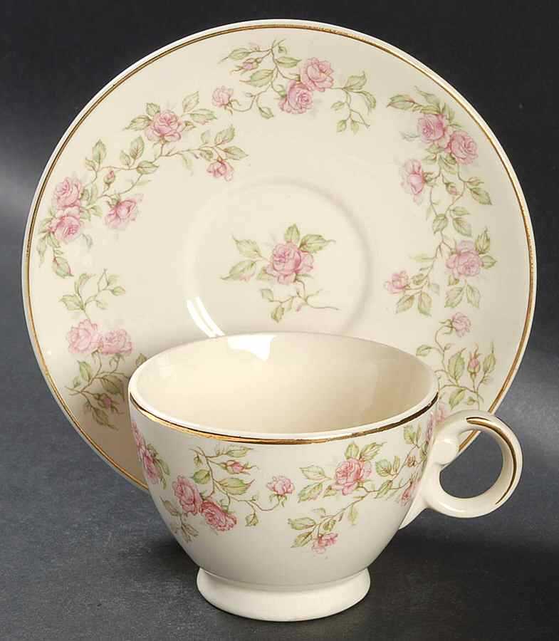 1863 Footed Cup & Saucer Set by Taylor, Smith & Taylor (Ts&T)-1