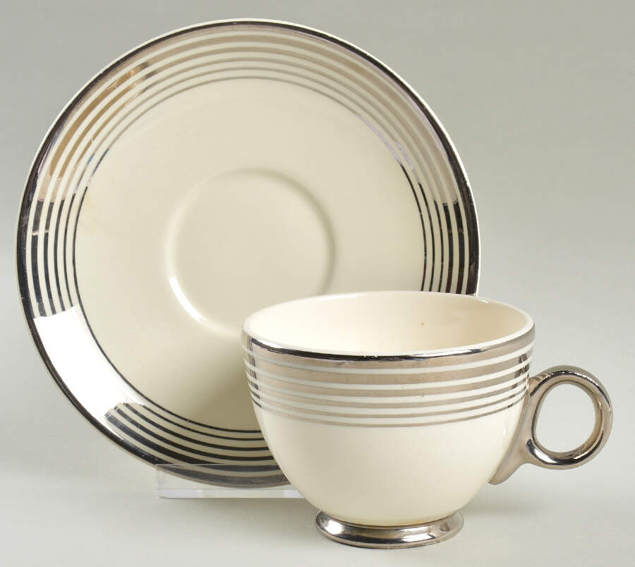 1872 Footed Cup & Saucer Set by Taylor, Smith & Taylor (Ts&T)-1