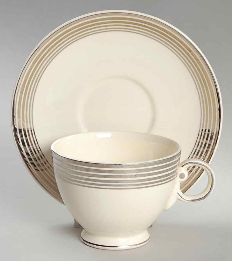 1872 Footed Cup & Saucer Set by Taylor, Smith & Taylor (Ts&T)-1